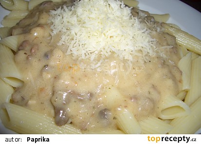 Penne se smetanovou omáčkou z mletého masa