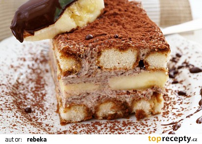 Banánové  ( pseudo ) tiramisu s krémem stracciatella