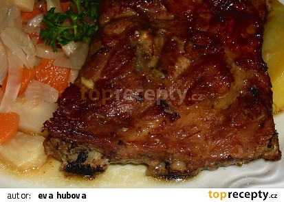 Pečená vepřová žebírka na medu