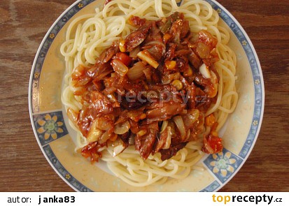 Špagety s tuňákovým salátem