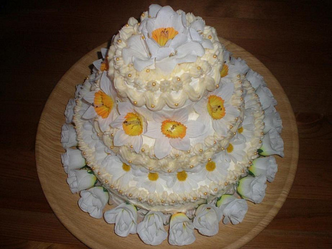 Svatební dort třípatrový - domácí