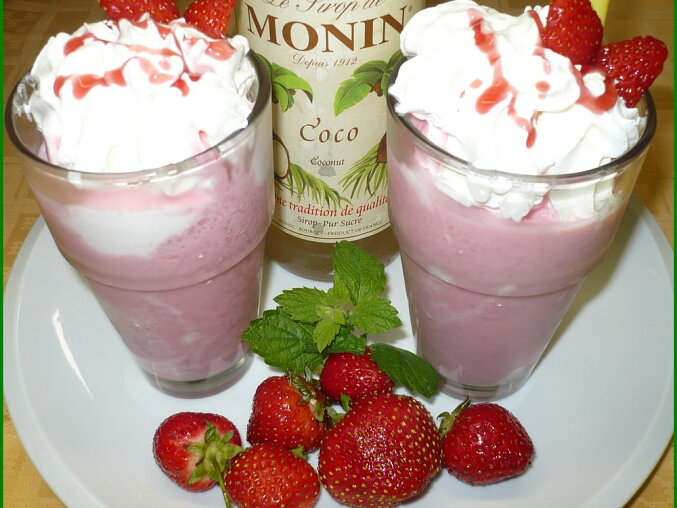 Jahodové frappé