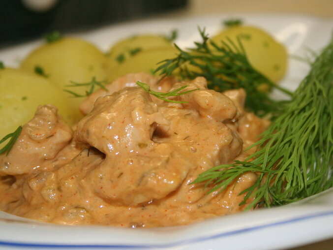 Kuřecí stroganoff à la Inka