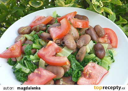 Bobový salát s mangoldem a rajčaty