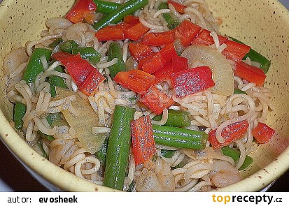 Mie Goreng udang (Fried Noodles with shrimps) (Smažené nudle s krevetami)