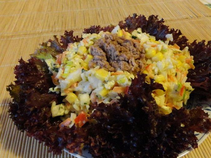 Zeleninový salát s tuňákem a rýží