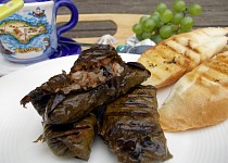 Vinné listy na grilu