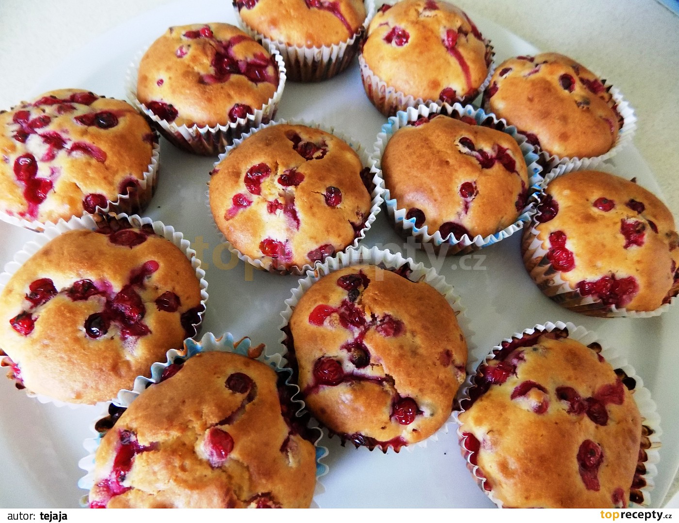 Rybízové muffiny s jogurtem recept TopRecepty.cz