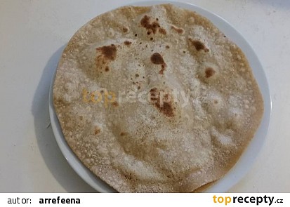 Indické dvouzrnné placky (roti/chapati) 60% hydratace