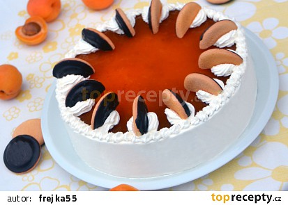Nepečený jaffa piškotový dort s meruňkovou čokonáplní