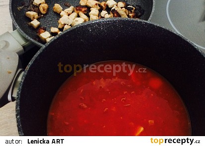 Rajčatová polévka s krůtím masem