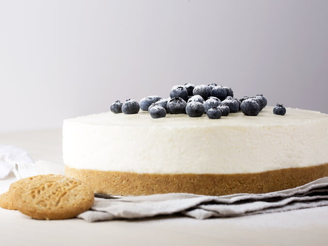 Nepečený cheesecake s borůvkami