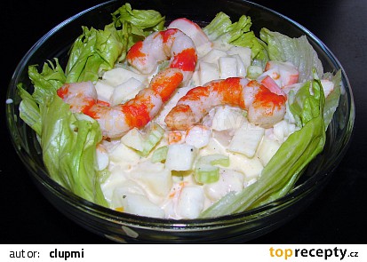 „Surimi“ salát à la krevety a krabí tyčinky