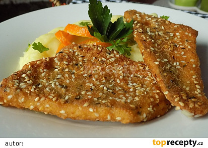 Candát smažený v sezamu