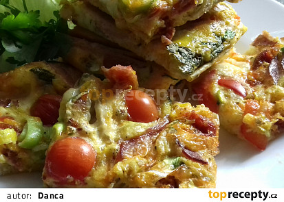 Vaječná omeleta na plech
