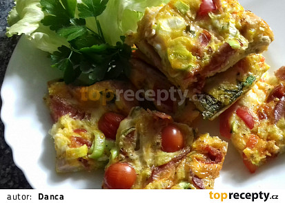 Vaječná omeleta na plech