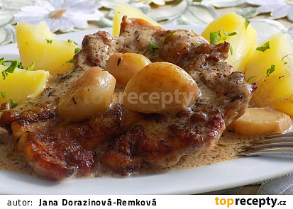 Kuřecí steak na česneku, tymiánu a medu