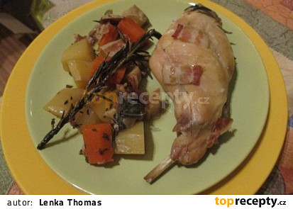 Králičí stehna na bylinkách