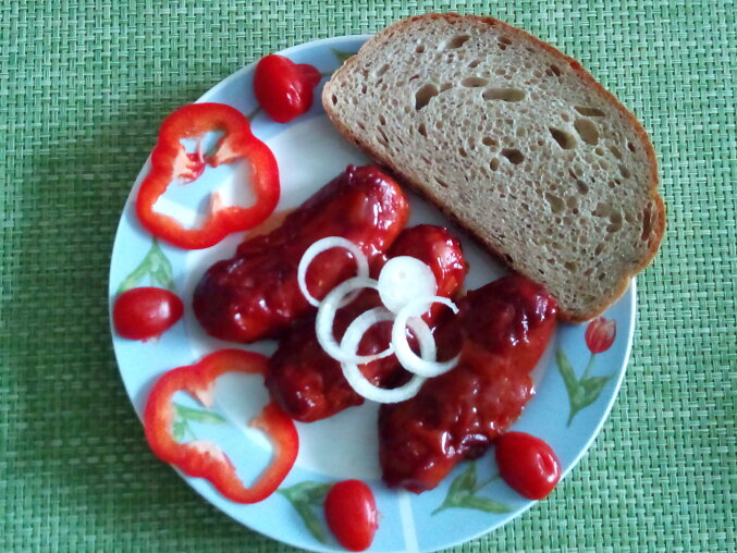 Buřty na pivě s kečupem