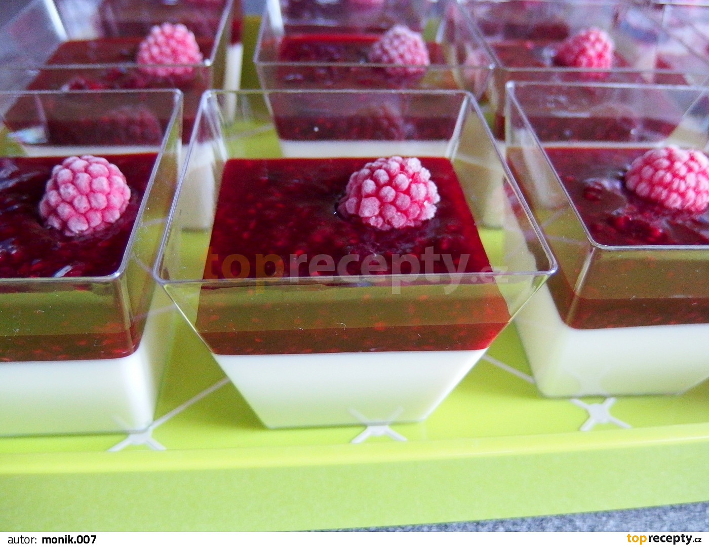 Panna cotta s malinovou omáčkou recept TopRecepty.cz