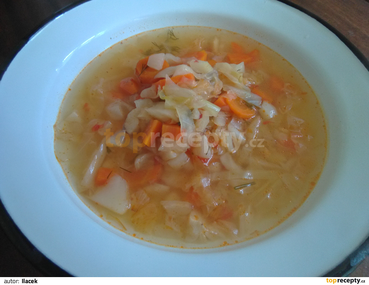 Polévka z čerstvého zelí se zeleninou recept TopRecepty.cz