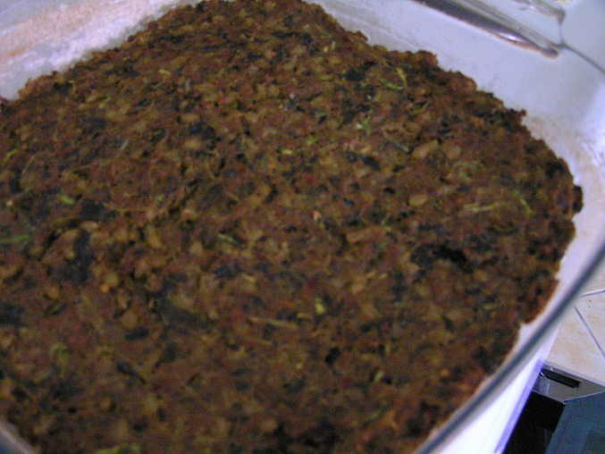 Nákyp nebo sekaná ze sojového granulátu s kroupami