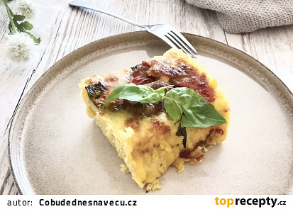Zapečená polenta s mozzarelou a rajčaty