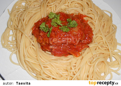 Bezvaječné špagety s cuketovou směsí  /Dělená strava podle LK - Kytičky+zelenina/