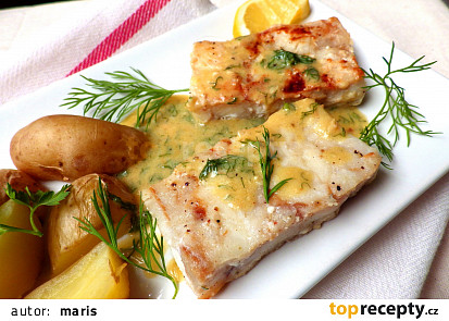 Treska s máslovou omáčkou s hořčicí a koprem