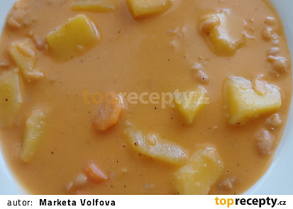 Fazolová polévka s bramborem a mrkví