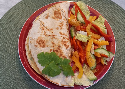Tortilla s vejci a sýrem