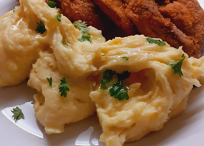 Bramborová kaše s hnědým máslem podle Kašpárka