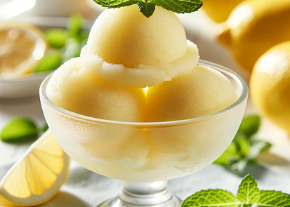 Osvěžující citronový sorbet