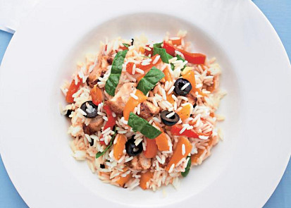 Zeleninový pilaf s kuřecím masem