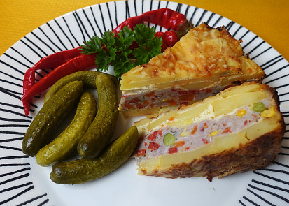 Zapečené brambory s mletým masem z remosky