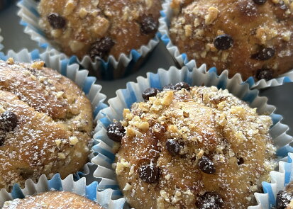 Banánové muffiny s ořechy a čokoládou