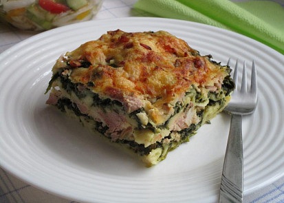 Lasagne se špenátem a uzeným