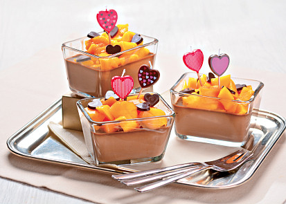 Čokoládová panna cotta s ovocem
