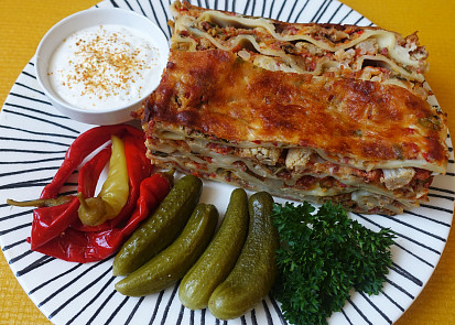 Lasagne s květákem a mrkví