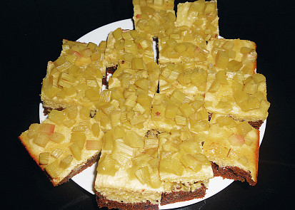 Dvoubarevný koláč s rebarborou
