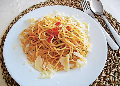 Česnekové špagety