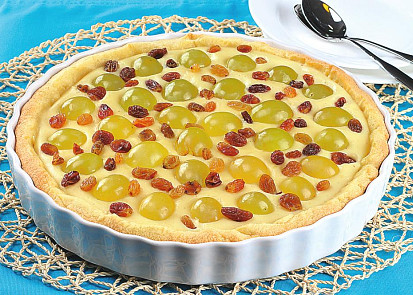 Křehký koláč s hroznovým vínem