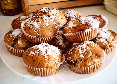 Banánové muffiny s kousky čokolády