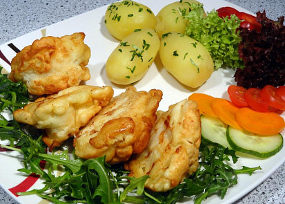 Smažený květák v těstíčku s nivou