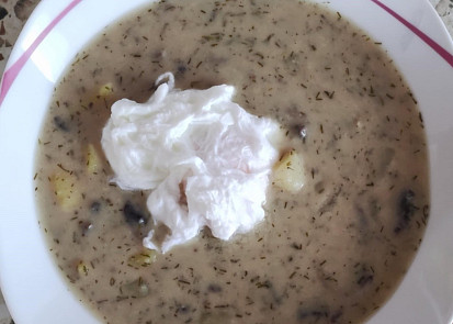 Kulajda se žampiony a ztraceným vejcem