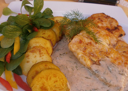 Ryba s medovo-hořčičnou omáčkou