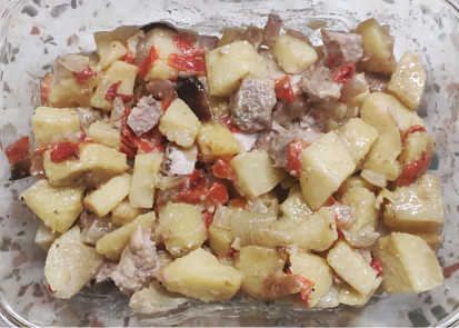 Krkovice na zeleninovém lůžku