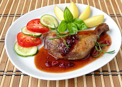 Kuře na brusinkách