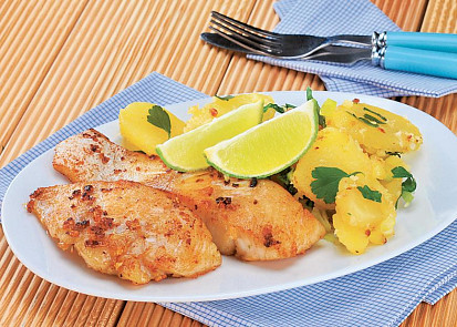 Okoun nilský na česnekovém másle