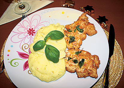 Krůtí řízky s bazalkou